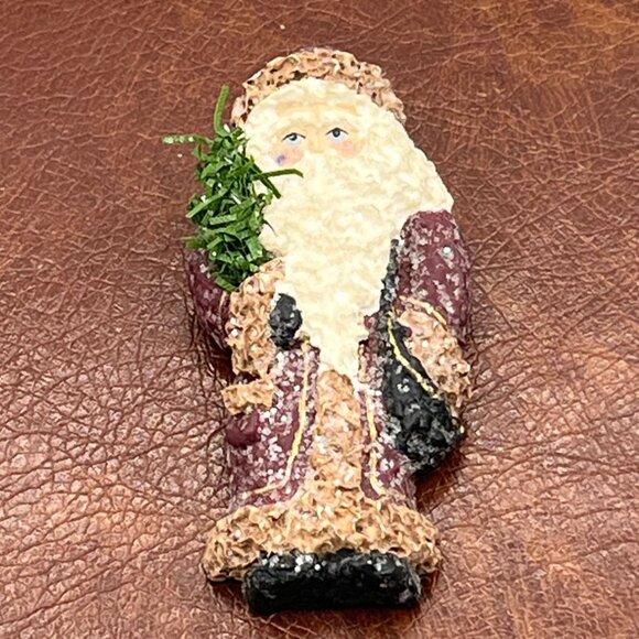 Vintage Enesco Santa Claus Pin By Linda Lindquist Baldwin 2 1/2" - Picture 2 of 6